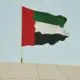 a flag flying in the air
