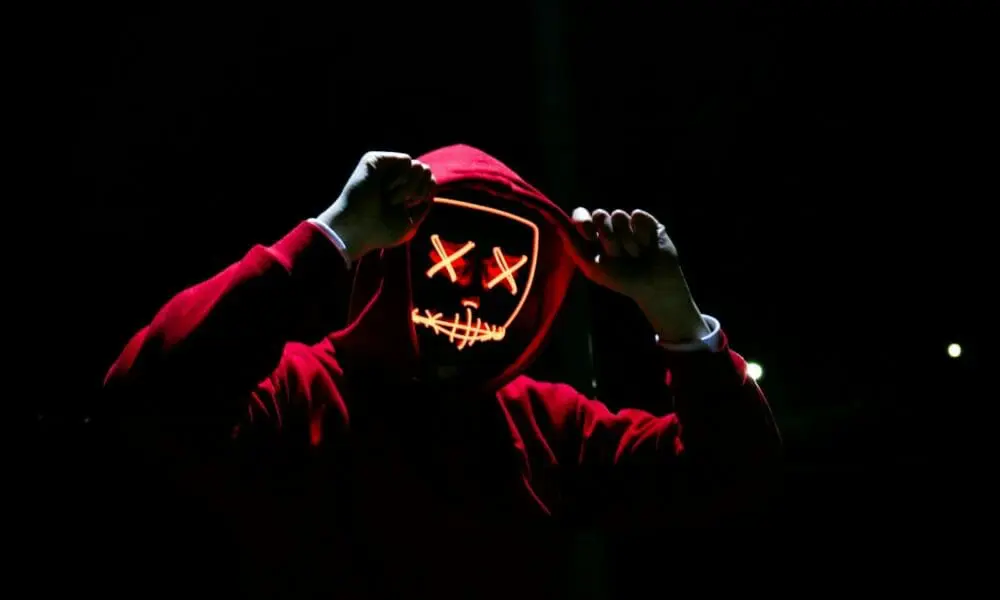 man wearing red hoodie