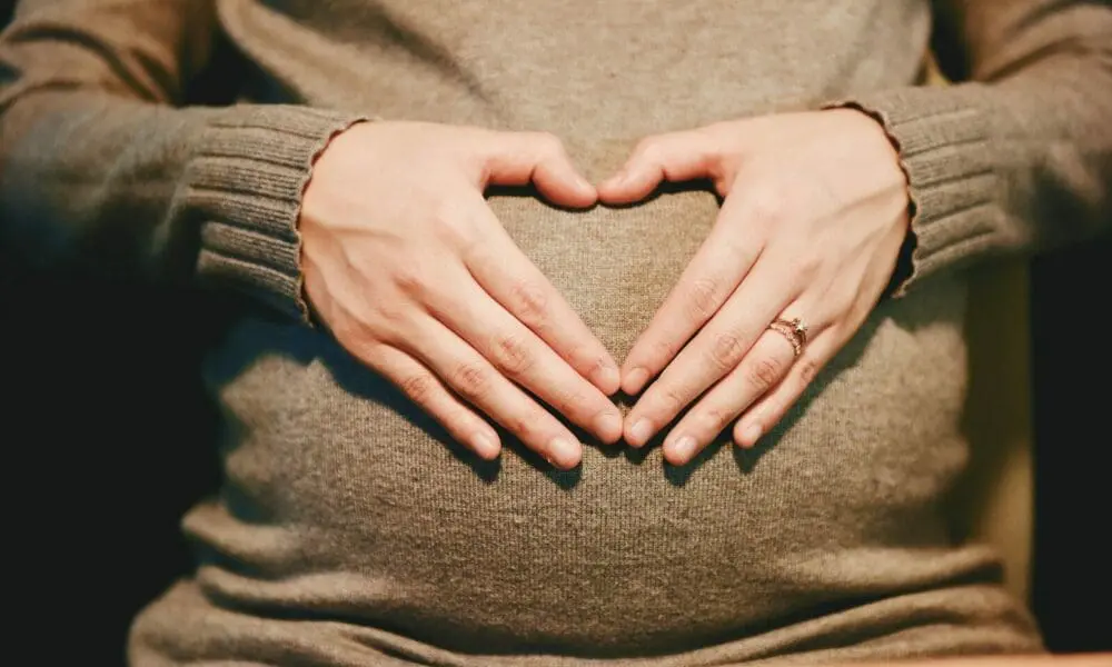 person holding belly photo