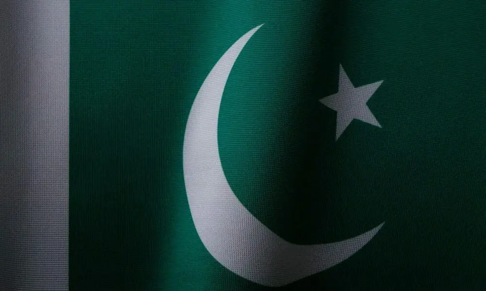 a close up of the flag of pakistan
