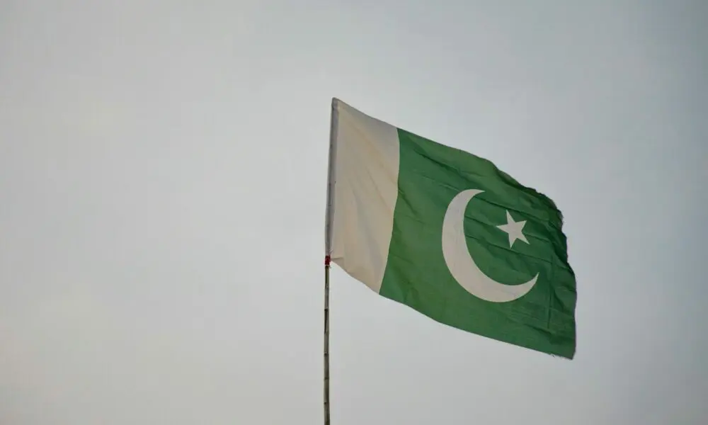 green and white flag under white sky during daytime