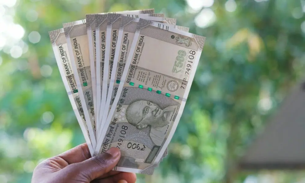 A person holding a bunch of money in their hand