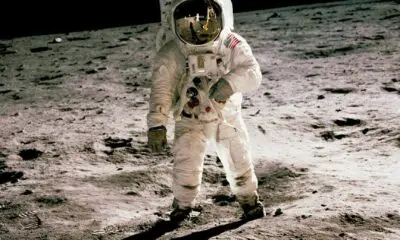buzz aldrin walking on the moon