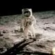 buzz aldrin walking on the moon