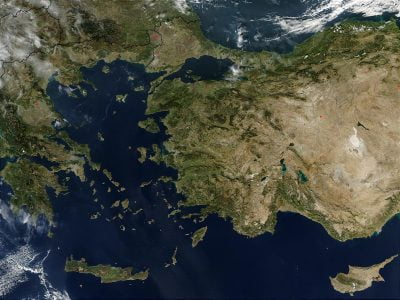 Aegean Satelite Map