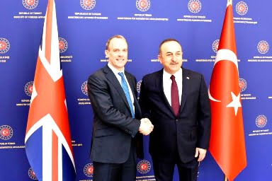 Foreign Secretary Dominic Raab gave a press statement following a meeting with Turkish Foreign Minister Mevlüt Çavuşoğlu in Ankara. photo https://www.gov.uk/government/organisations/foreign-commonwealth-office